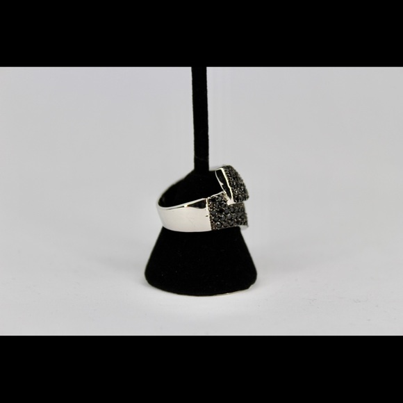 Black CZ Diamond Statement RING		NWT - Picture 2 of 3